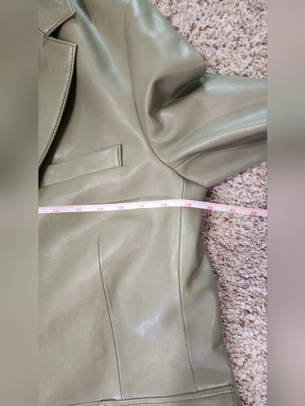 Coach Green Lambskin Leather Blazer Oversized Jacket Small New With Tags CQ220 - Picture 14 of 15